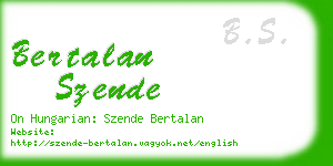 bertalan szende business card